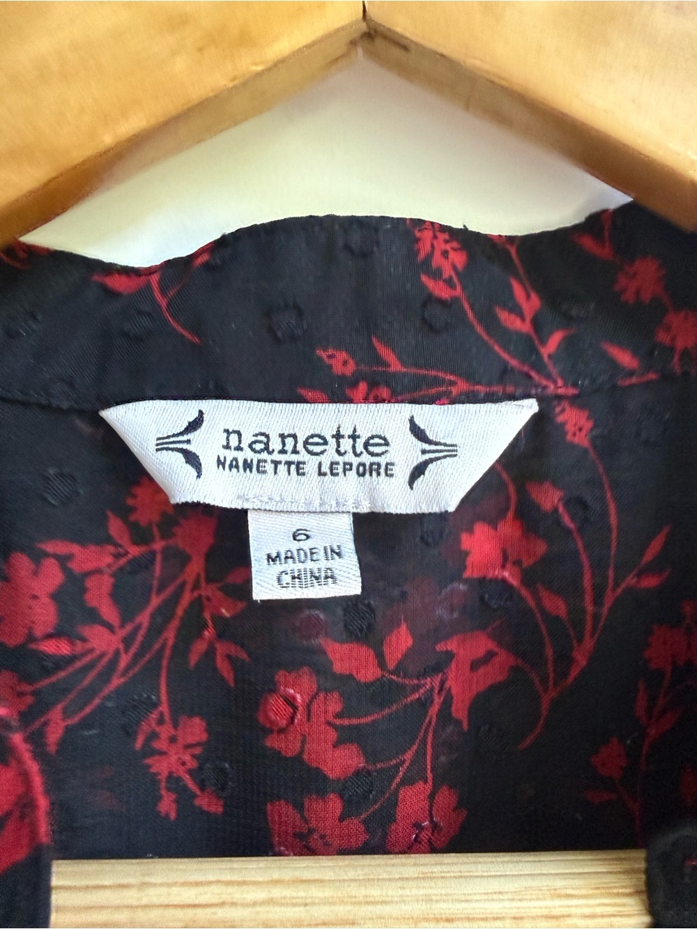 Nanette Lepore Black Sheer Overlay Dress Red Floral Romantic Goth witchy cottage - Picture 3 of 9
